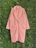 ME&B Dusty Pink Longline Coat — front