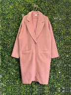 ME&B Dusty Pink Longline Coat — front