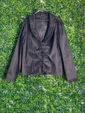 Oasis by Foschini Black Satin-Look Ruched Blazer — front