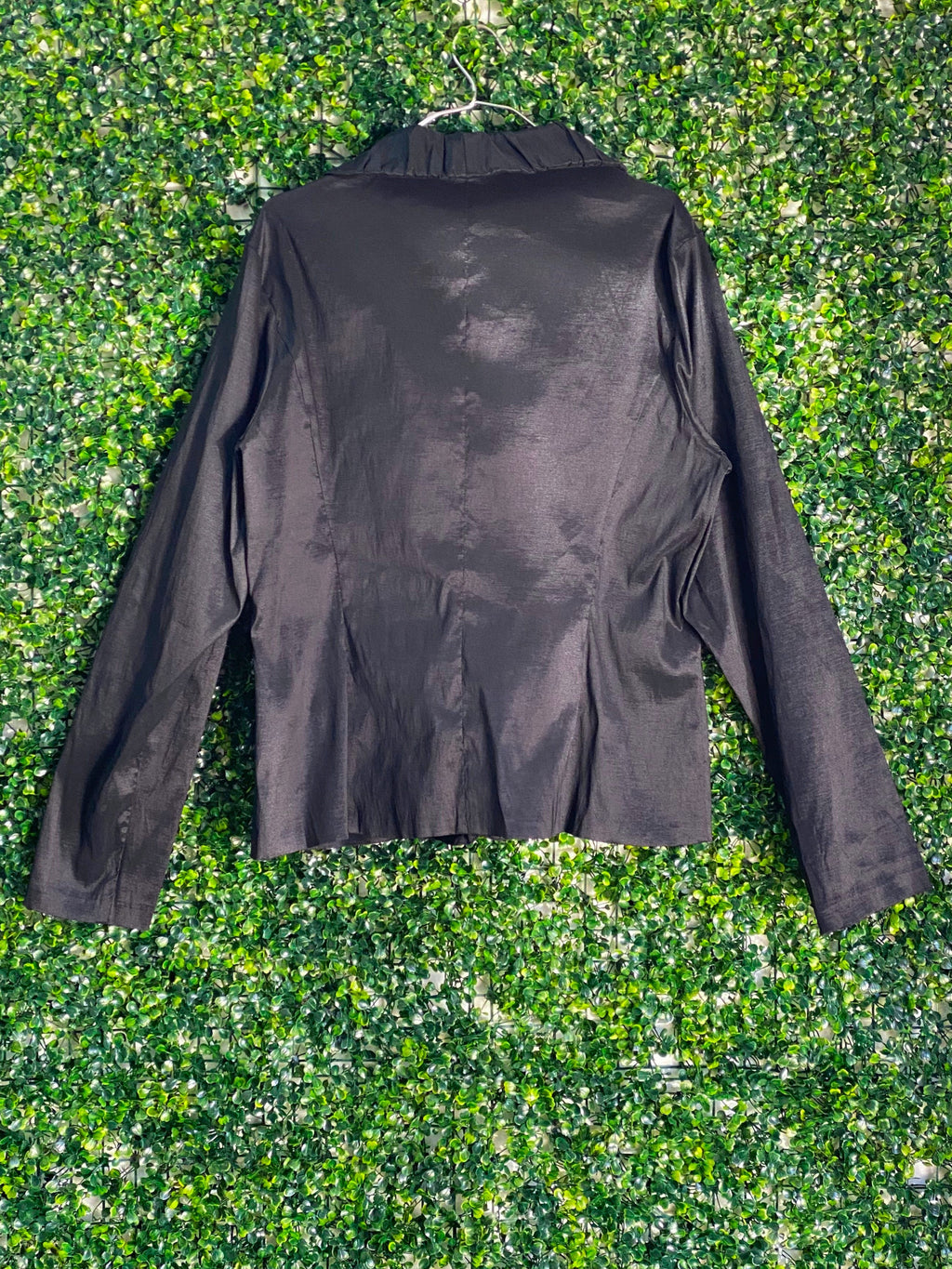 Oasis by Foschini Black Satin-Look Ruched Blazer — back