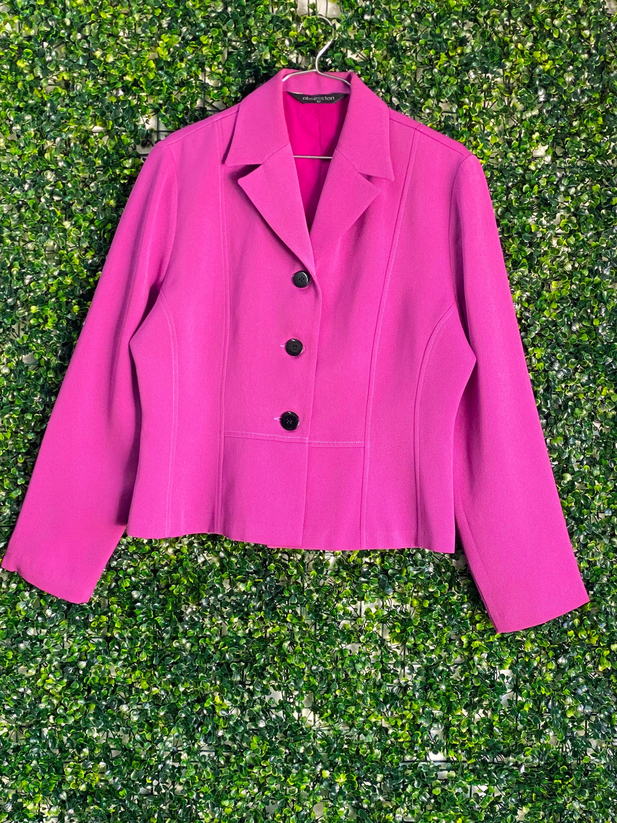 Obsession Magenta Tailored Three-Button Blazer — front