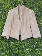Costes Taupe Suede-Feel Collarless Blazer — front