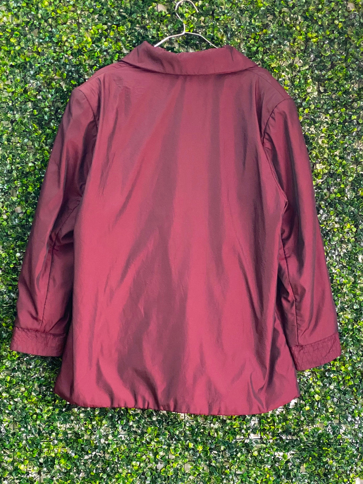 List Woman Burgundy Embroidered Longline Jacket — back