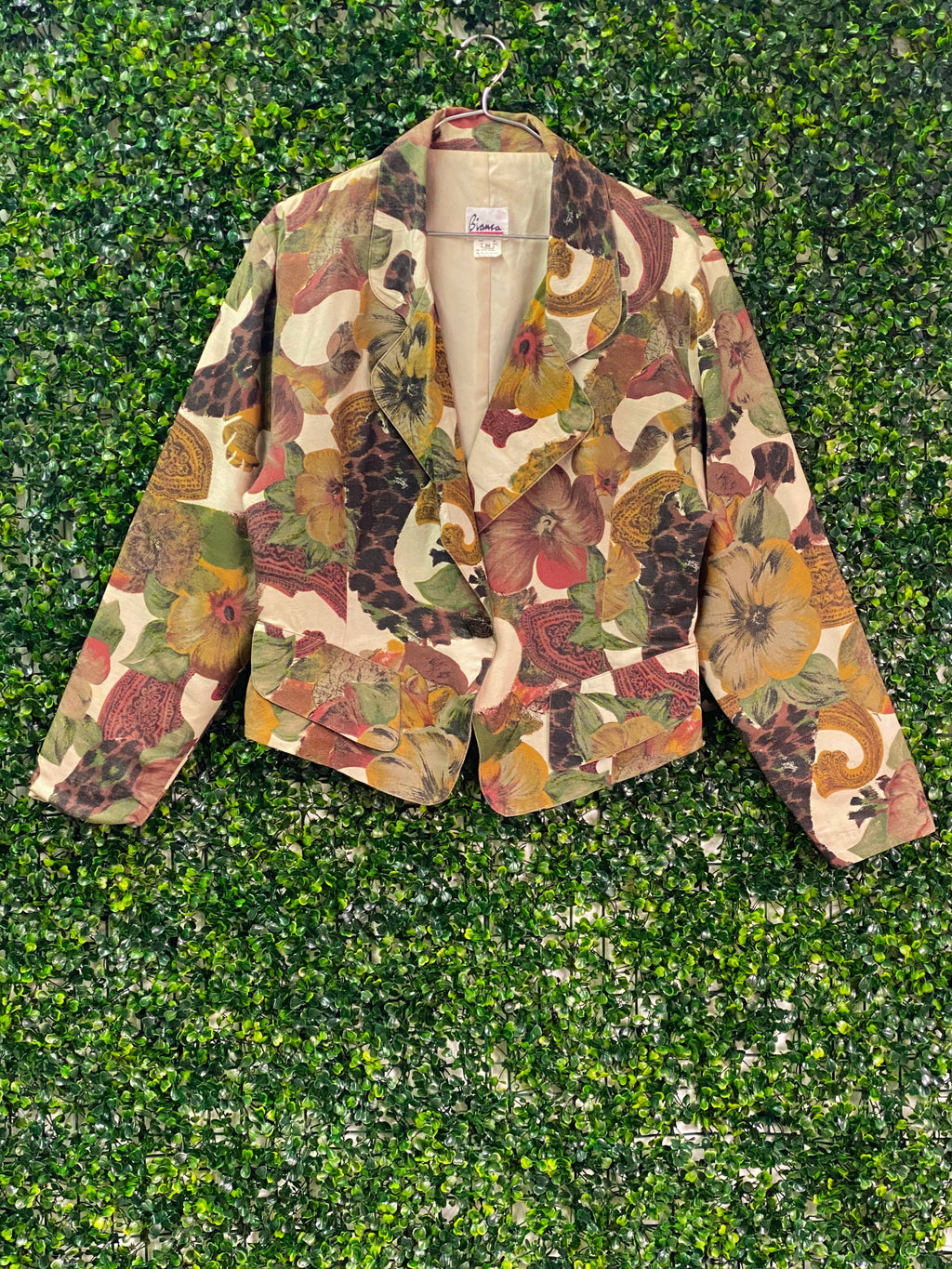 Biana Botanical Tapestry Print Blazer — front