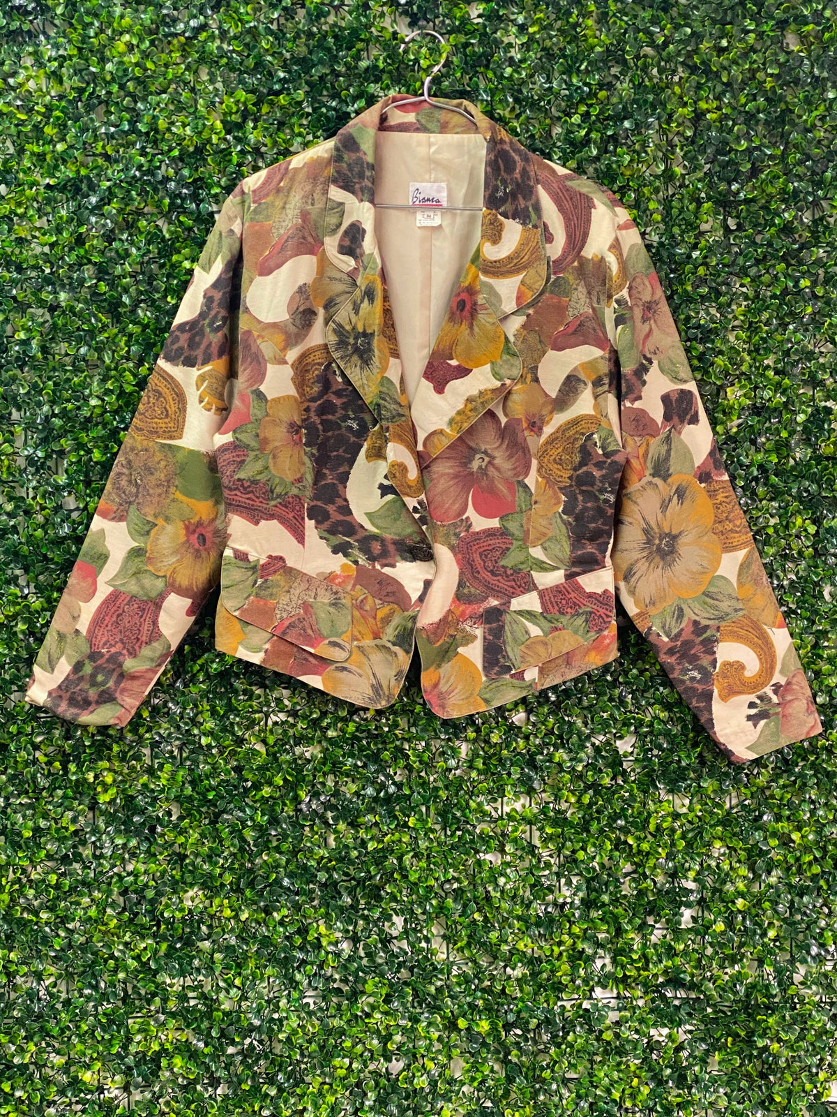Biana Botanical Tapestry Print Blazer — front