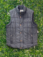 Old Khaki Charcoal Quilted Utility Gilet — front