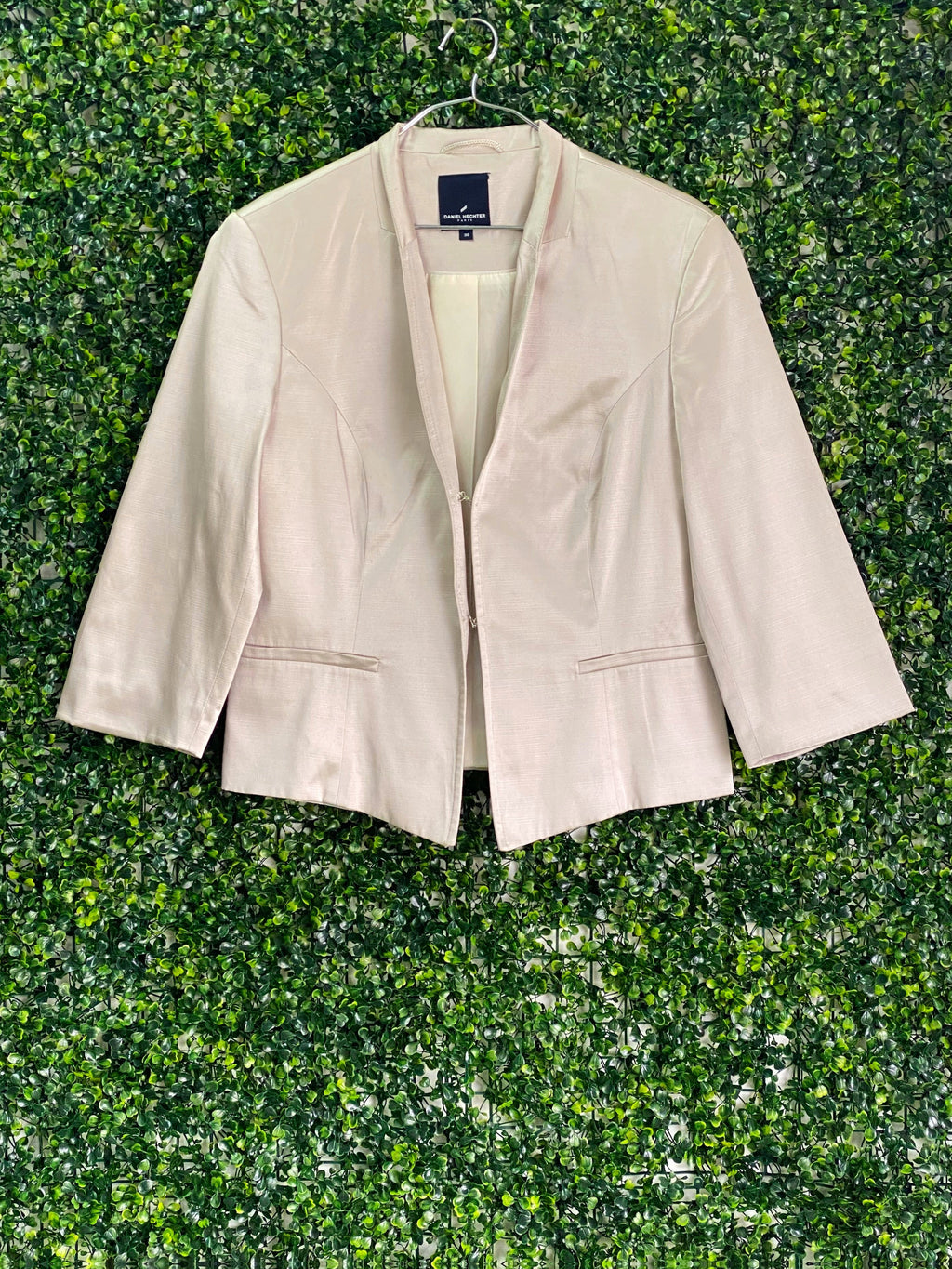 Daniel Hechter Cream Cotton-Blend Tailored Blazer — front