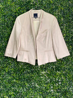 Daniel Hechter Cream Cotton-Blend Tailored Blazer — front