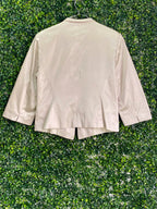 Daniel Hechter Cream Cotton-Blend Tailored Blazer — back