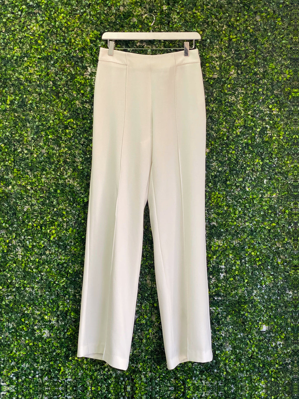 Zara Ivory Straight-Leg Tailored Trousers — front