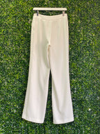 Zara Ivory Straight-Leg Tailored Trousers — back
