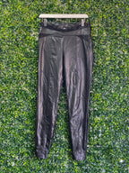 Zara Black Faux-Leather Zip-Ankle Pants — front