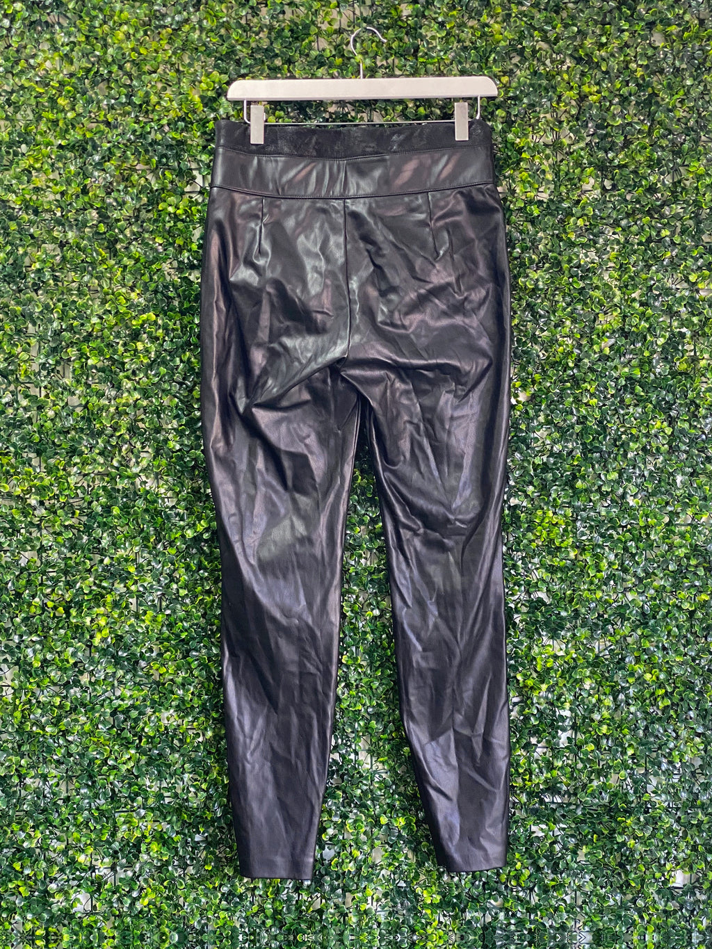 Zara Black Faux-Leather Zip-Ankle Pants — back