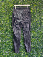 Zara Black Faux-Leather Zip-Ankle Pants — back