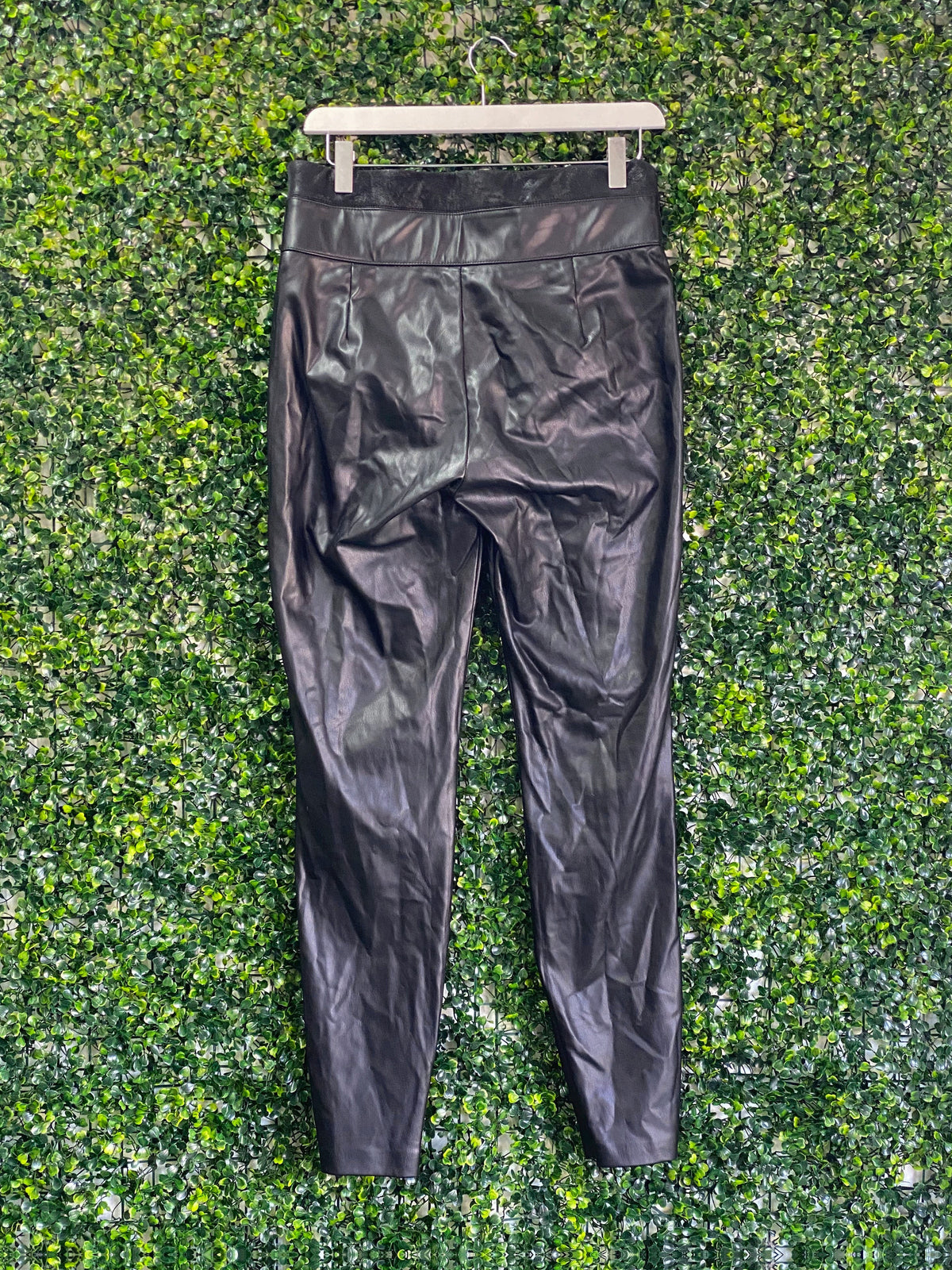 Zara Black Faux-Leather Zip-Ankle Pants — back