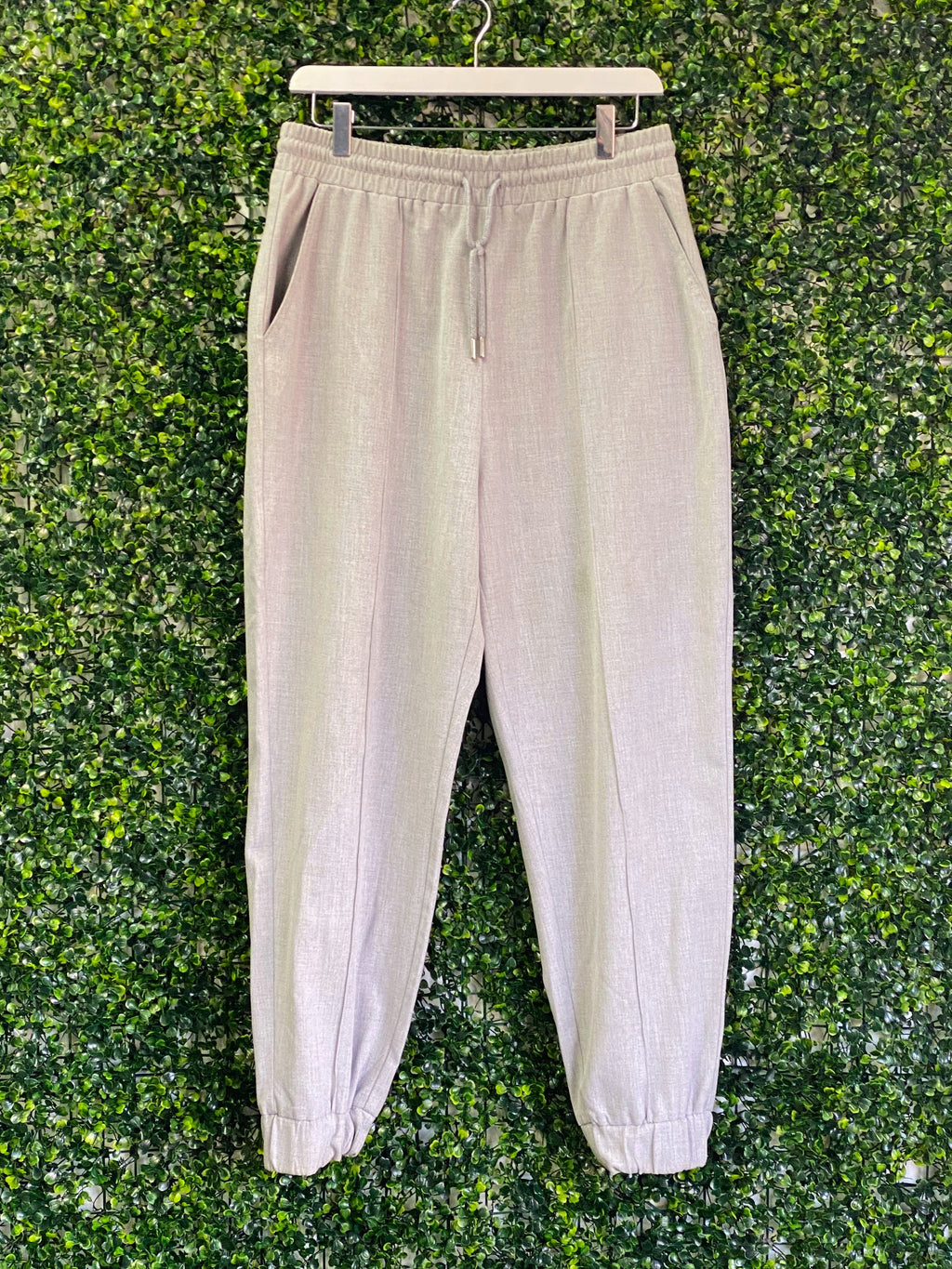 Stradivarius Light Grey Tailored Jogger Pants — front