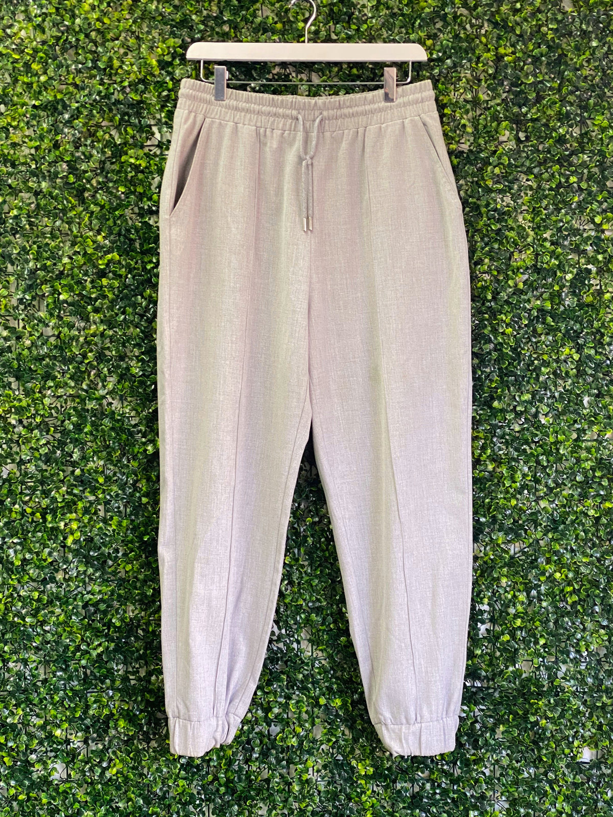 Stradivarius Light Grey Tailored Jogger Pants — front