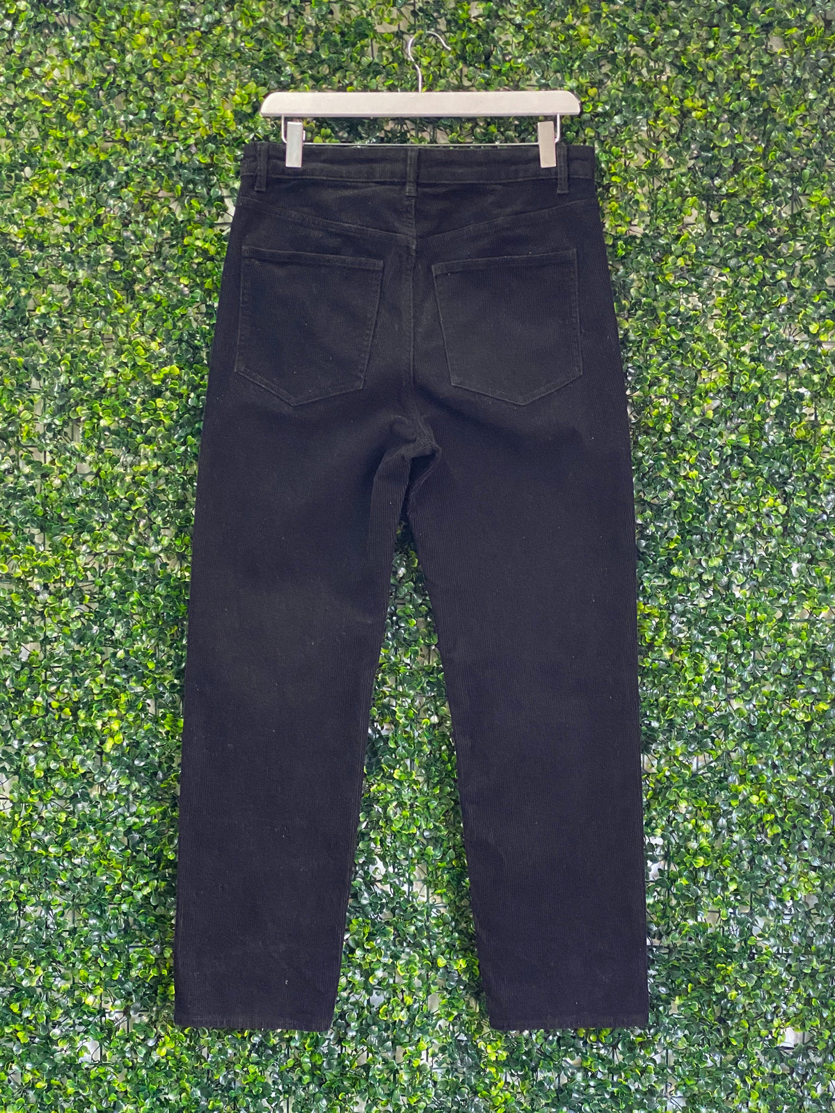 H&M Black Corduroy Straight-Leg Pants — back