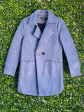 Balila Gedia Powder Blue Longline Button Coat — front