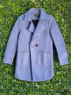 Balila Gedia Powder Blue Longline Button Coat — front