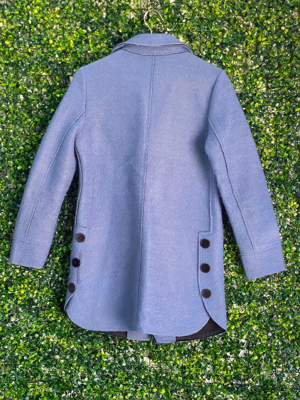 Balila Gedia Powder Blue Longline Button Coat — back