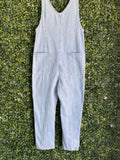 Light Wash Denim Relaxed Dungarees — detail