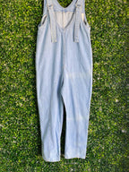 Light Wash Denim Relaxed Dungarees — front