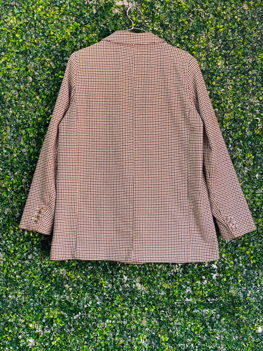 H&M Brown Houndstooth Tailored Blazer — back
