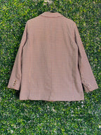 H&M Brown Houndstooth Tailored Blazer — back