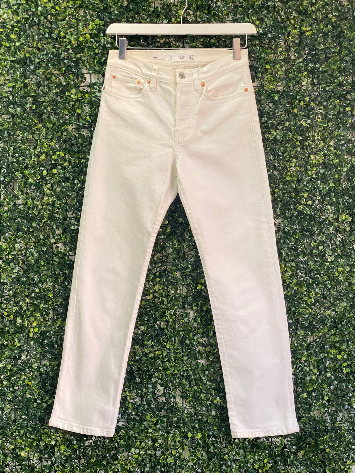 MNG Denim White Straight-Leg Jeans — front