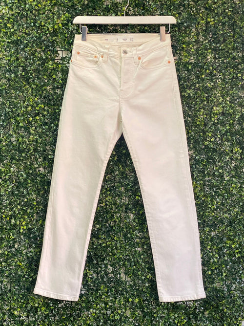 MNG Denim White Straight-Leg Jeans — front