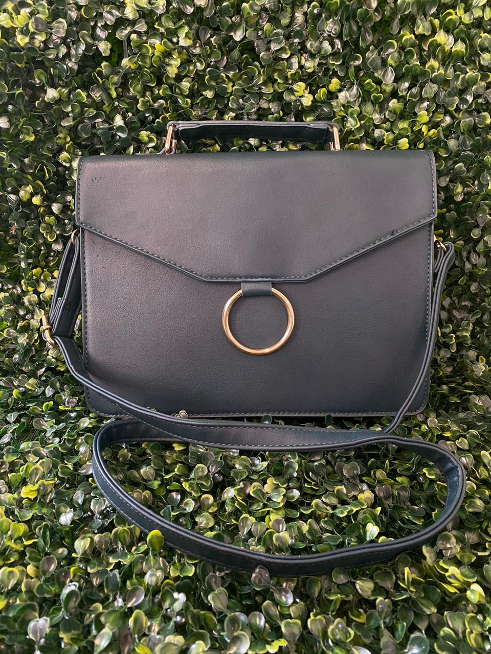 Navy Structured Crossbody Bag