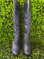 Carrano Navy Knee-High Heeled Boots