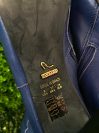 Carrano Navy Knee-High Heeled Boots