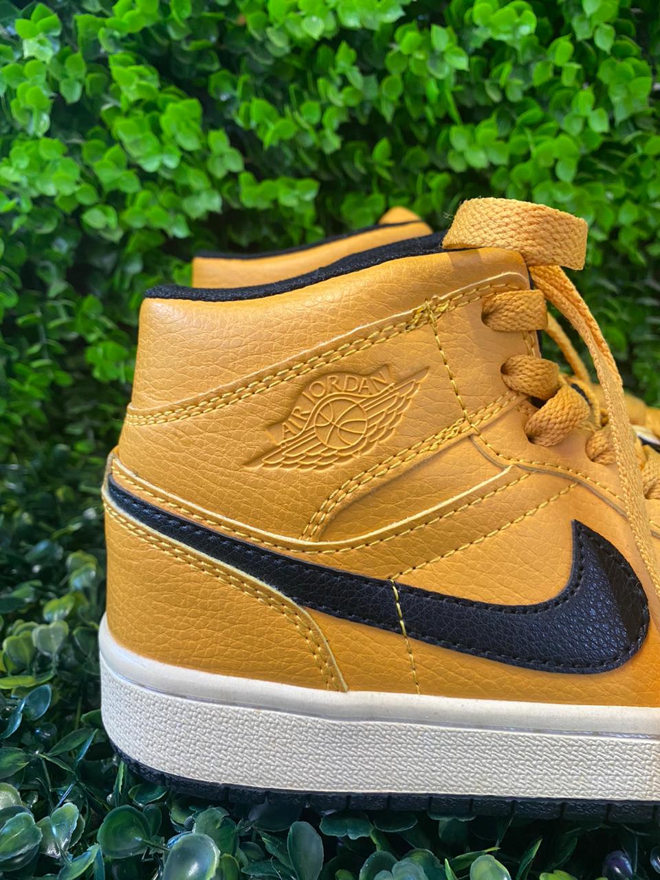 Mustard Yellow Nike Air Jordan High-Top Sneakers