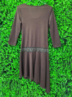 Chocolate Brown Asymmetrical Hem Dress