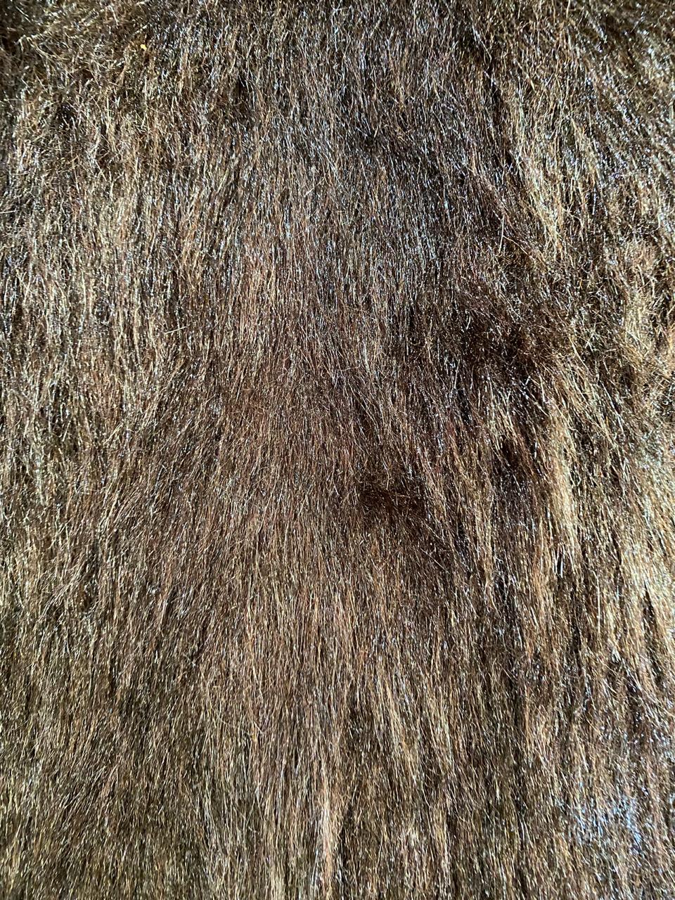 Dark Faux Fur Button-Front Jacket