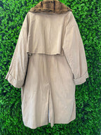 JOOP! Beige Trench Coat with Faux Fur Collar