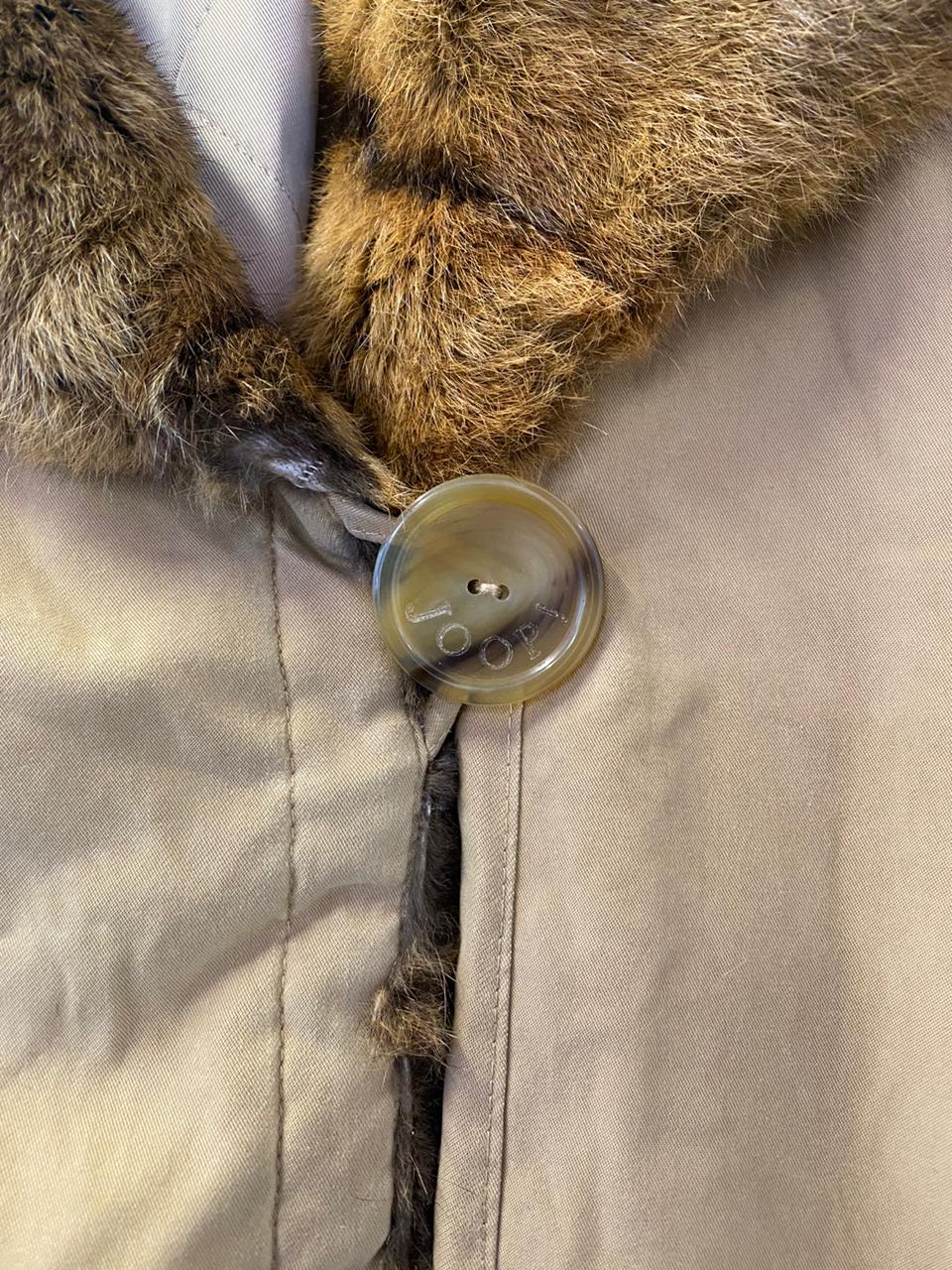 JOOP! Beige Trench Coat with Faux Fur Collar