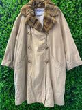 JOOP! Beige Trench Coat with Faux Fur Collar