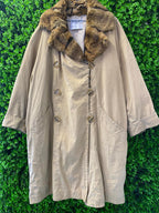 JOOP! Beige Trench Coat with Faux Fur Collar