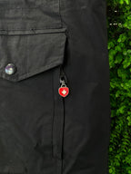 Black Utility Parka Jacket with Faux Fur Trim Hood