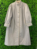 Vintage-Inspired Grey A-Line Coat with Rope Trim