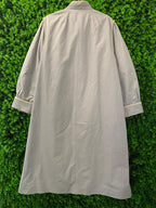 Vintage-Inspired Grey A-Line Coat with Rope Trim