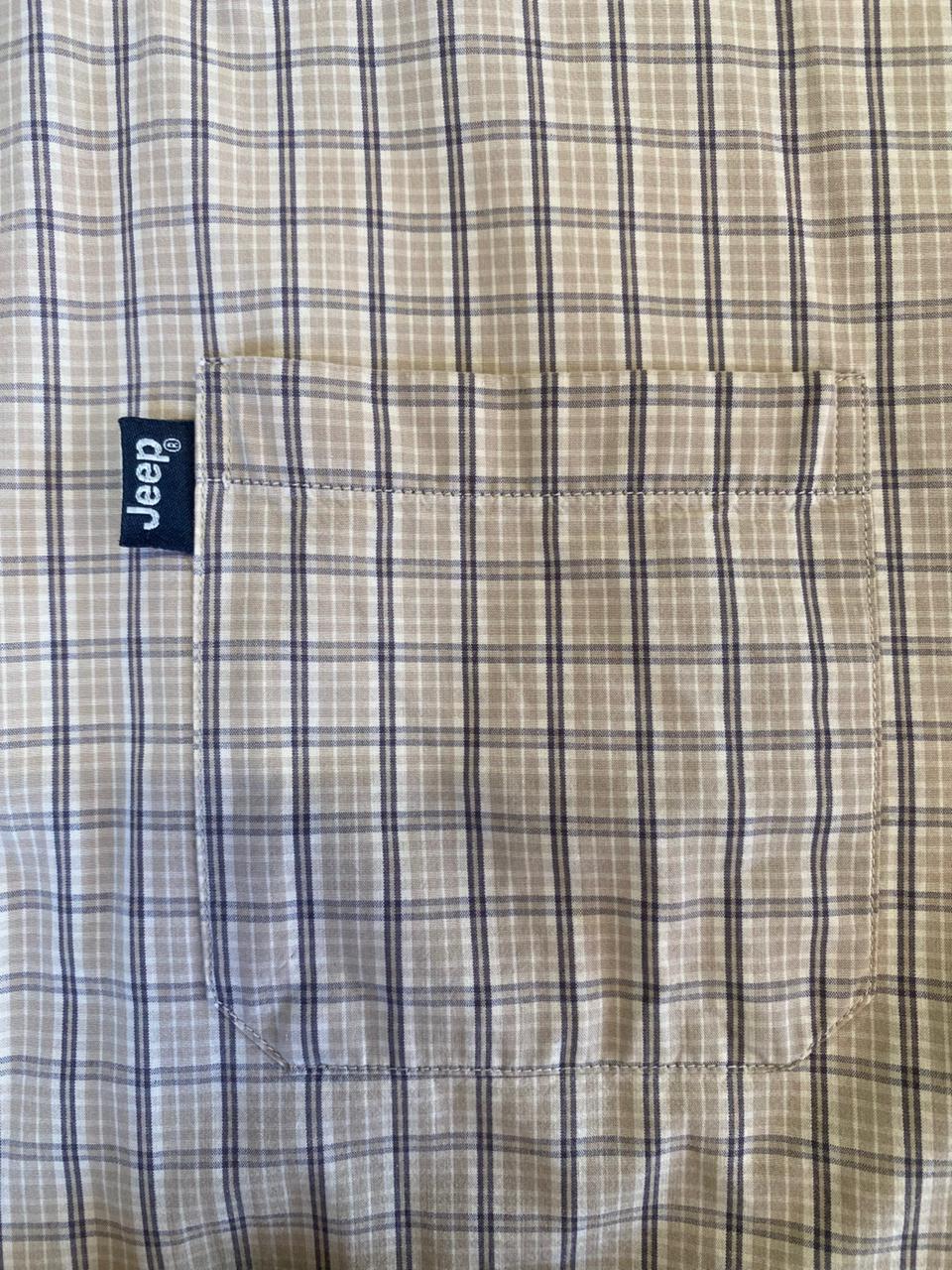 Jeep Beige Check Long-Sleeve Shirt