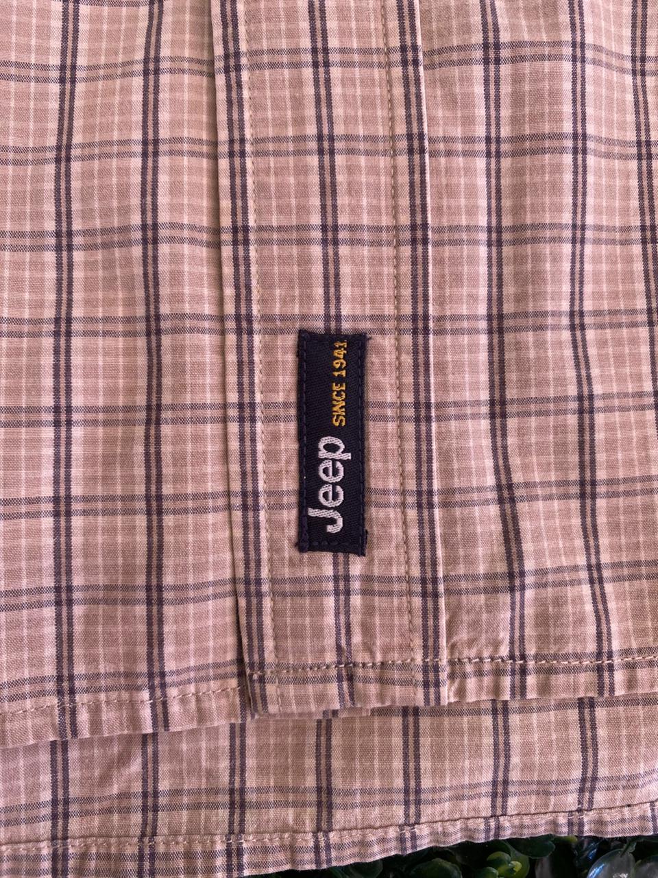 Jeep Beige Check Long-Sleeve Shirt