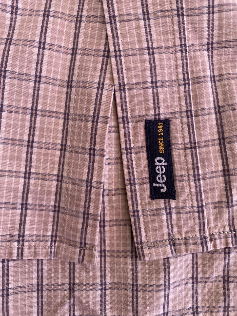 Jeep Beige Check Long-Sleeve Shirt