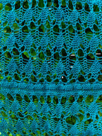 Turquoise Open-Knit Cold-Shoulder Top