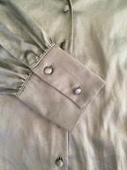 Charcoal Satin Button-Up Blouse