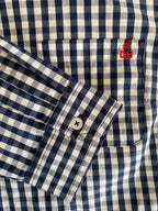 Navy & White Gingham Check Button Shirt